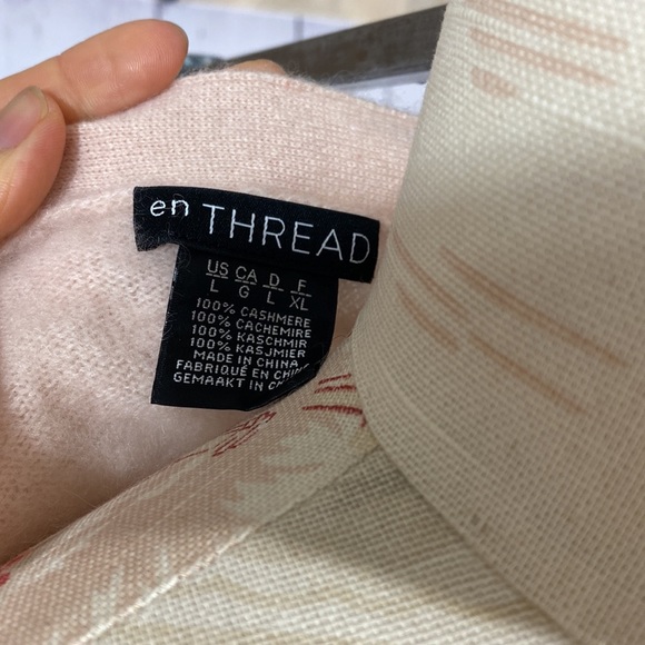 335. En Thread 100% cashmere pink cardigan, size L - Picture 4 of 7